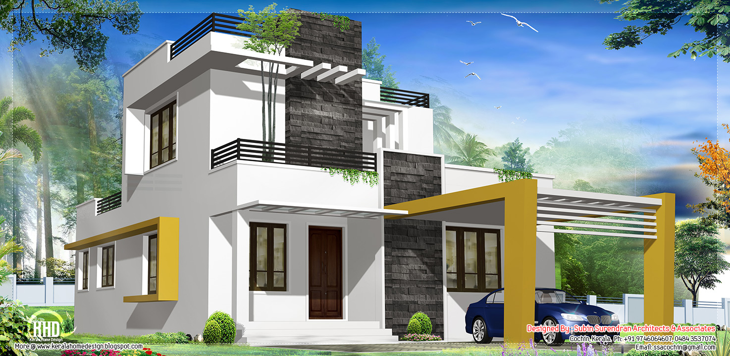 1500 sq feet beautiful modern contemporary house Kerala 