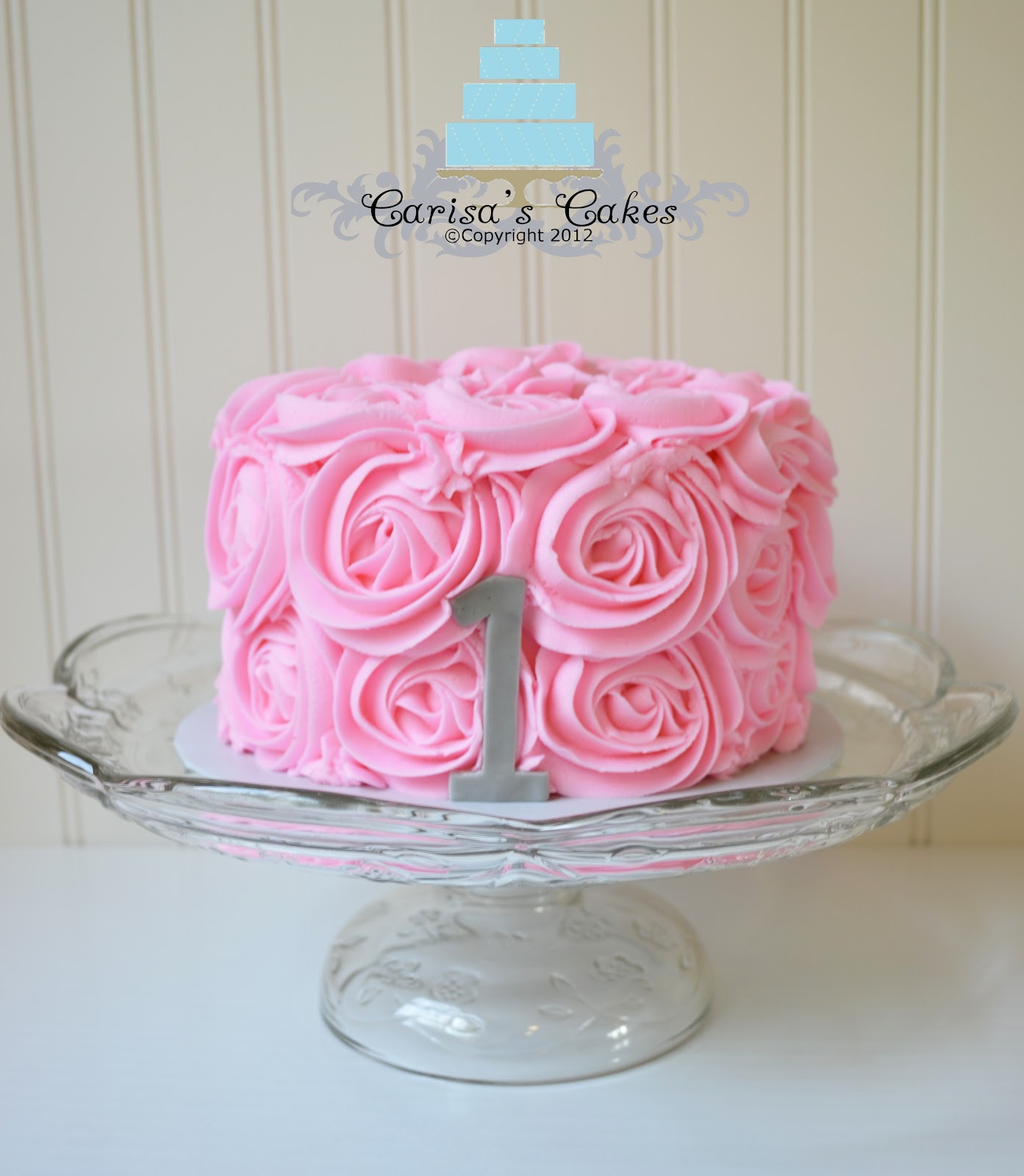 pink vintage wedding cake White cake with vanilla buttercream frosting. Hand cut fondant #1.