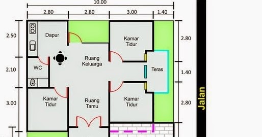 Konsep 24 Denah  Rumah  Type  70 1 Lantai 3  Kamar 