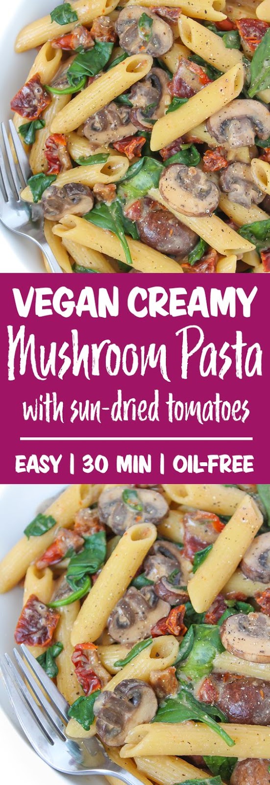 Creamy Sun-Dried Tomato Mushroom Pasta (Vegan) | The Garden Grazer