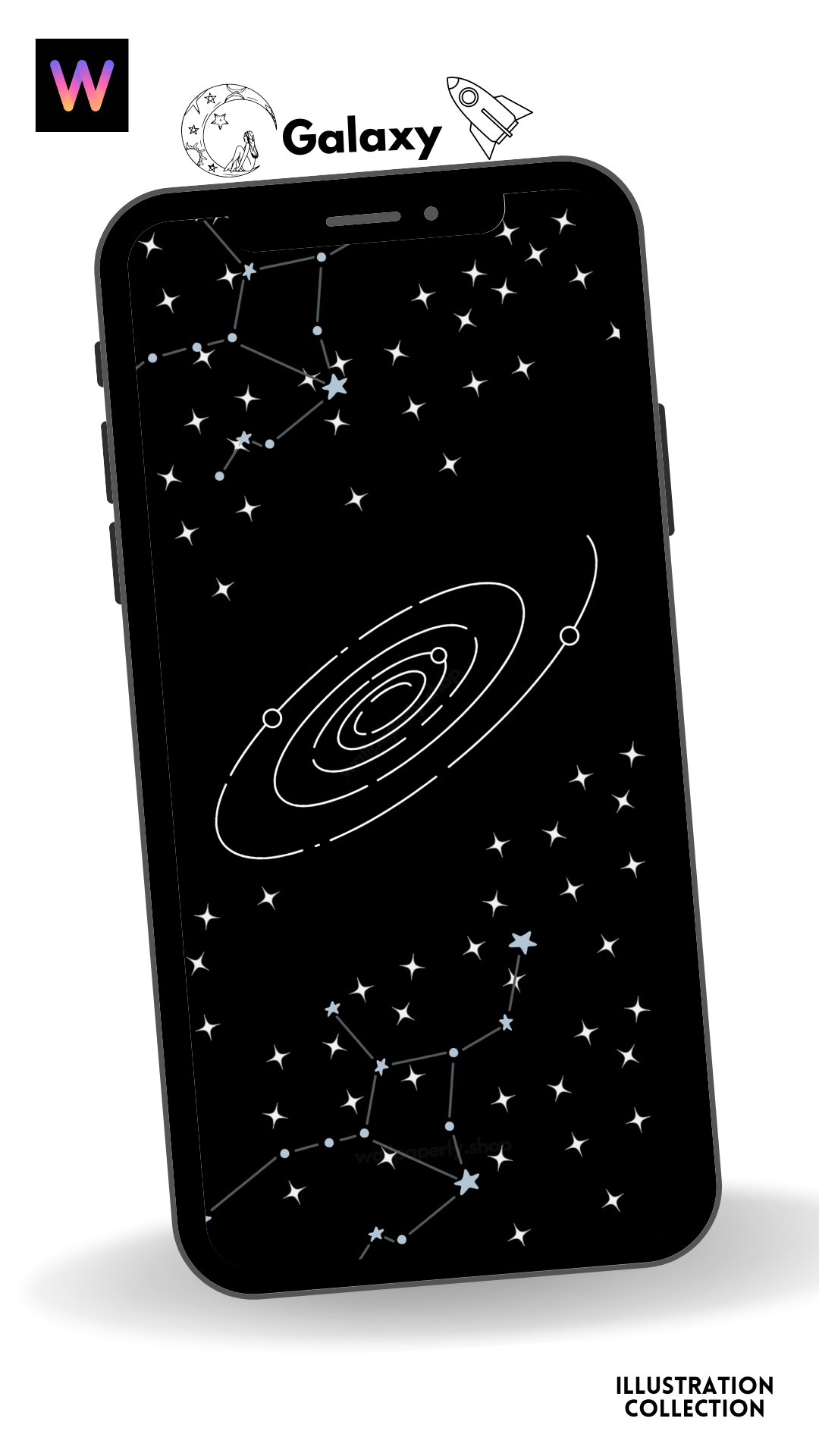 The Galaxy Illustration - Phone Wallpaper