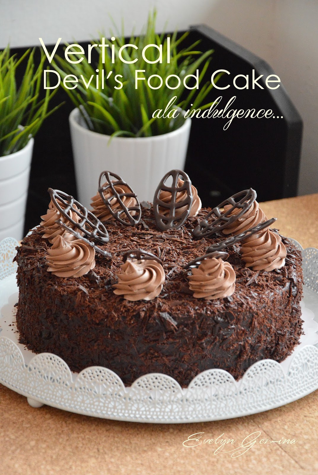 VERTICAL DEVIL'S FOOD CAKE ALA INDULGENCE