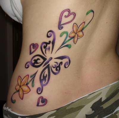 Women Tattoos Side on Design On Side Body Girls Butterfly Tattoo