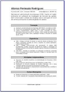 Modelos de curriculum vitae Pronto e currículo profissional pronto