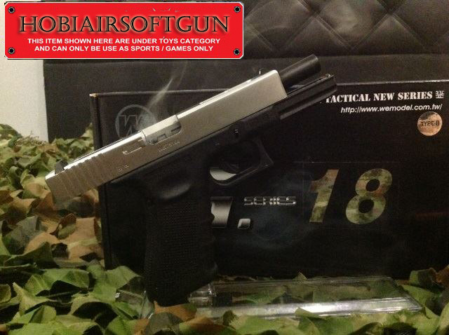 Airsoft Gun Malaysia: WE G18C Gen4 Gas Pistol(Silver)