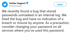 PSA: Twitter tells all subscribers to change their passwords because of bug