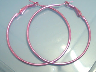  HOT Sale $1.5 Pink huge huggie hoop earring 5cm 2" FREE SHIPPING