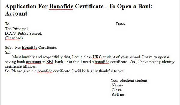 bonafide certificate in english