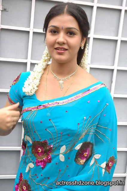 Jyothi Krishna in Blue saree 