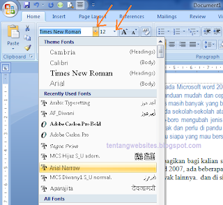  Cara mengubah jenis abjad pada Microsoft word  Cara mengubah jenis abjad pada Microsoft word 2007