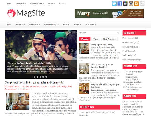 MagSite Blogger Template