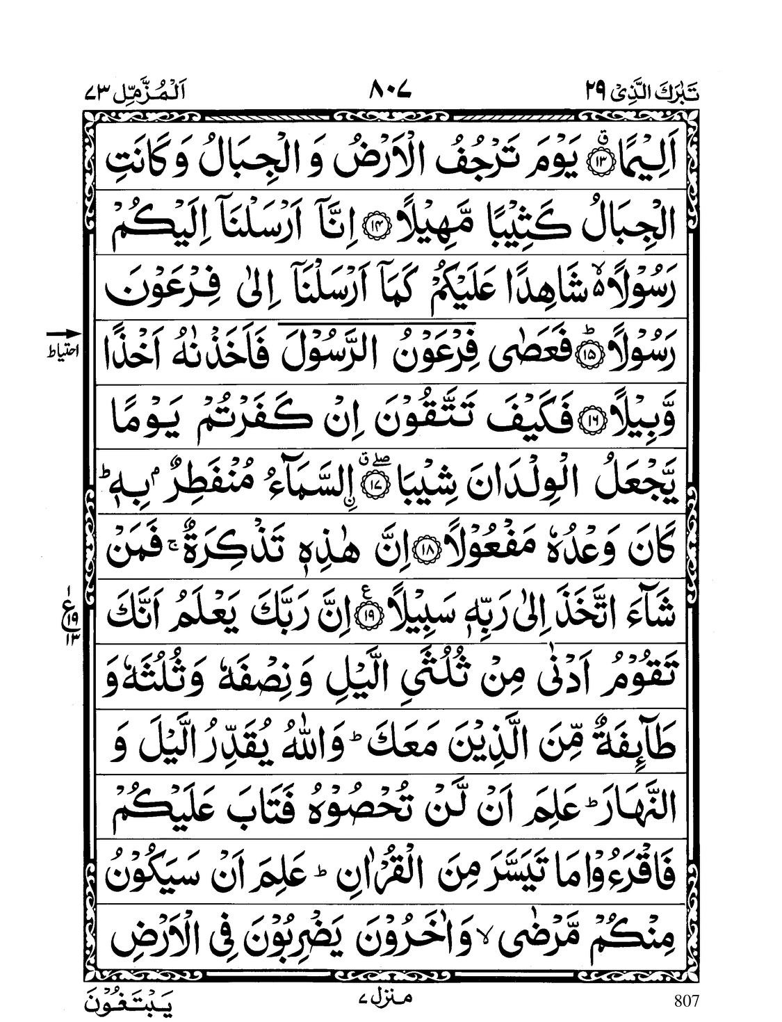 Surah Muzammil Full Image