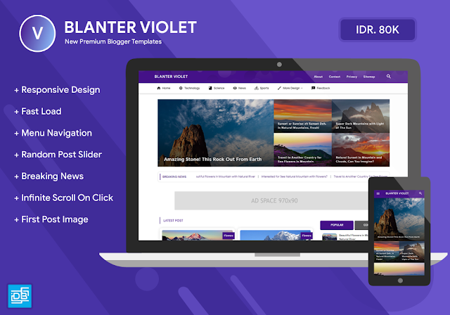 Blanter Violet Responsive Blogger Template