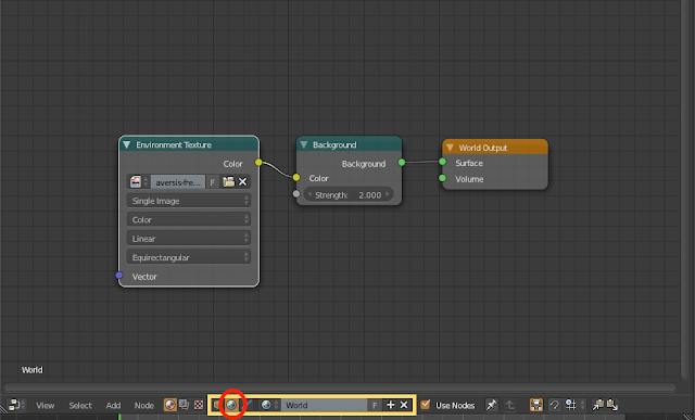 Pengaturan HDRI pada Nodes Editor