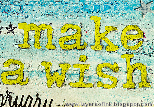 Layers of ink - Make a Wish Mixed Media Layout Tutorial by Anna-Karin, with Sizzix dies by Tim Holtz