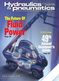 Hydraulics & Pneumatics - January 2005 | ISSN 0018-814X | PDF HQ | Mensile | Professionisti | Oleodinamica | Pneumatica
Hydraulics & Pneumatics è il mensile più diffuso, più completo e organico ad indirizzo applicativo, per i tecnici delle aziende che già utilizzano o intendono utilizzare l'energia fluida. Prima rivista italiana del settore, vanta uno staff redazionale autorevole che segue una politica intesa ad offrire un concreto e sostanziale contributo alla diffusione e allo sviluppo dell'automazione oleodinamica e pneumatica, e alla soluzione più moderna e adeguata dei problemi connessi.