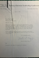 A letter from Martin Luther King, Jr. to Gene Lyons about his recent visit to Dartmouth.