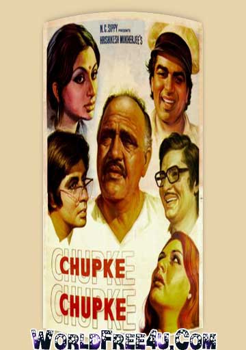 Poster Of Bollywood Movie Chupke Chupke (1975) 300MB Compressed Small Size Pc Movie Free Download worldfree4u.com