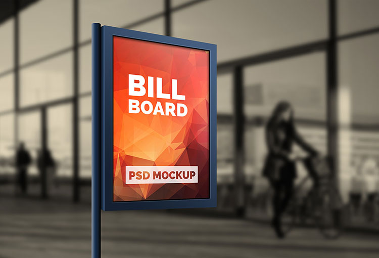 Street Billboard Advertising Poster Mockup PSD