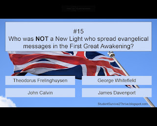 Who was NOT a New Light who spread evangelical messages in the First Great Awakening? Answer choices include: Theodorus Frelinghuysen, George Whitefield, John Calvin, James Davenport