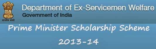 www.desw.gov.in - Prime Minister Scholarship Scheme (PMSS) 2013-14 online application