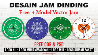 Desain Jam Dinding Custom Logo PSD