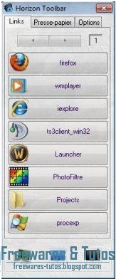 Horizon Toolbar : une barre de lancement rapide pour accéder facilement à ses logiciels préférés