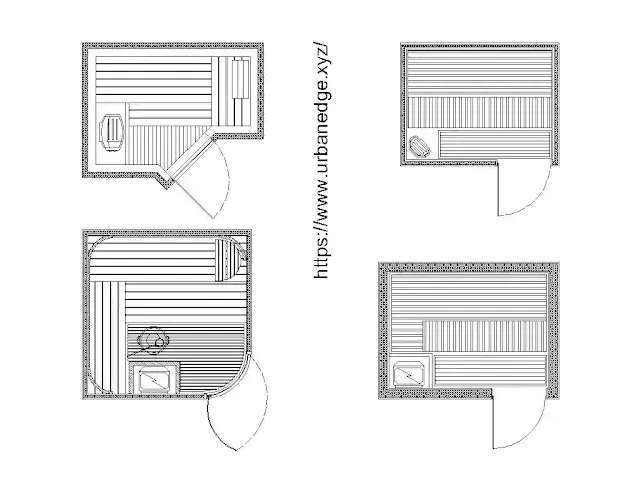 Sauna & Spa cad blocks free download, Sauna dwg blocks