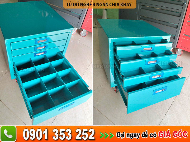 Tủ đồ nghề 4 ngăn chia khay đựng linh kiện