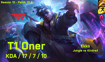 T1 Oner Ekko JG vs Kindred - KR 10.9