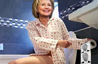 Hillary Clinton , baño, Trump, president, toilet, paper, papel, culo, ass