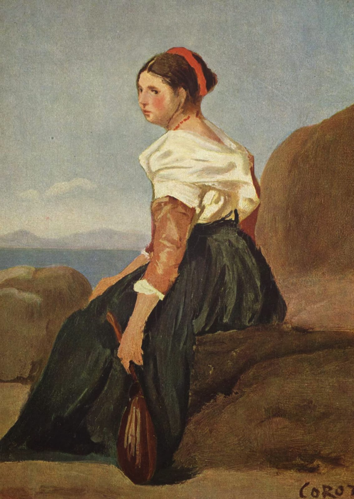 Femme avec mandoline, ca. 1827