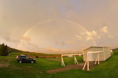 double rainbow over Blue Mountain