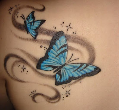 Butterfly tattoo, Stars tattoo Butterfly and Stars tattoo design.