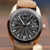 Police brand watch with natural leather strap and black dial
