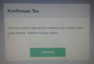 Username anda sudah pernah melakukan tes