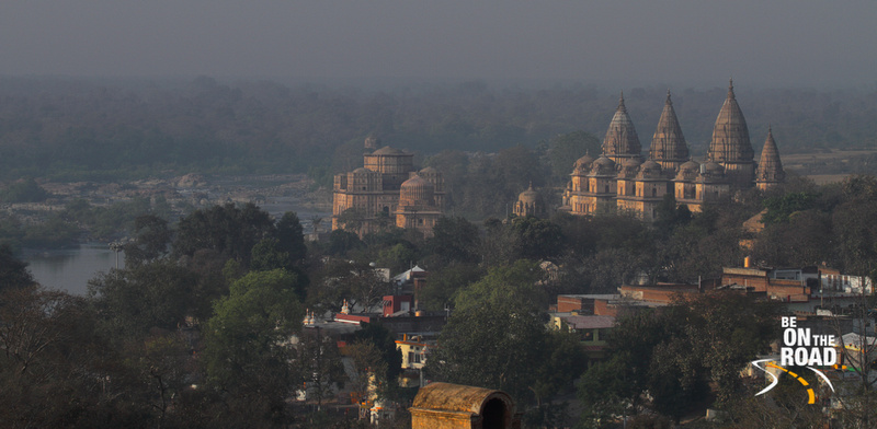 Sunrise shot of the Royal Chhatris of Orchha from the top of Jehangir Mahal
