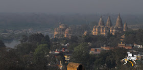 Sunrise shot of the Royal Chhatris of Orchha from the top of Jehangir Mahal