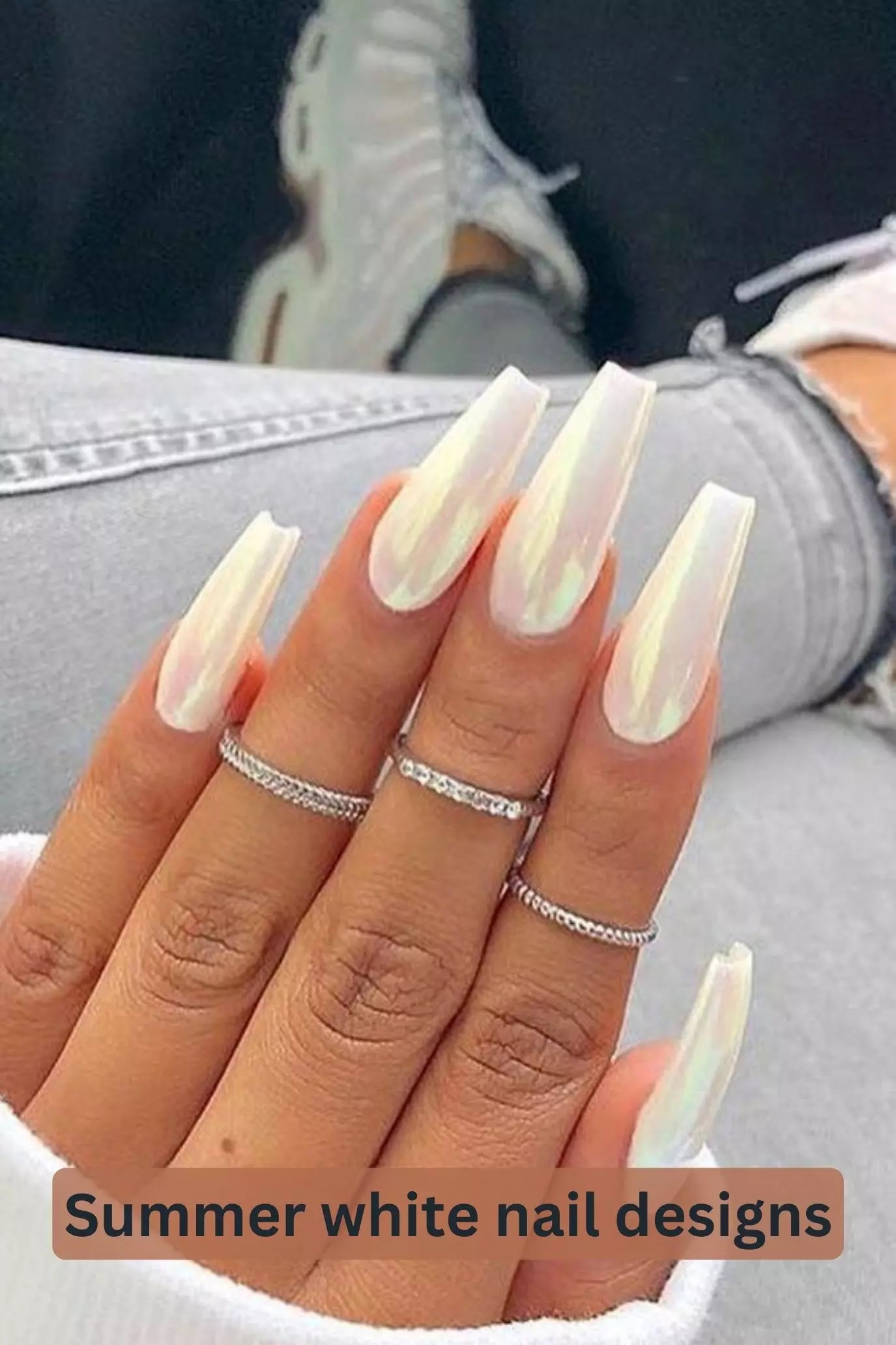 Summer white nail designs