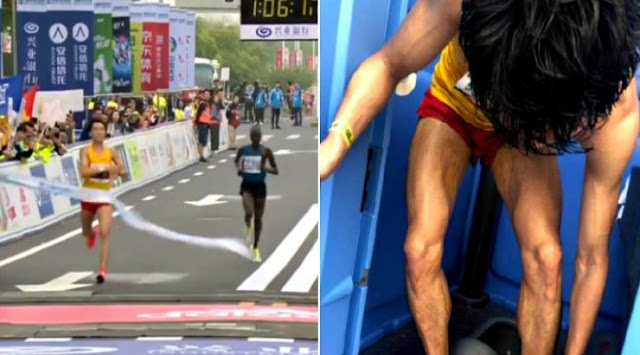 Lari dengan Kondisi Mencret di Celana, Pelari China Berhasil Juara marathon Shanghai International