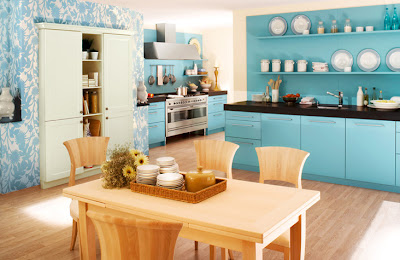 Kitchen Color Design on Blue Color Kitchen Interior Design Ideas   Openfaves  Top Social