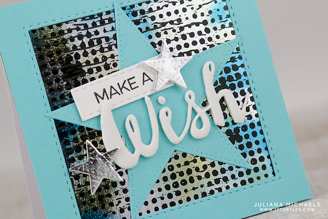 Make A Wish Card by Juliana Michaels featuring Therm O Web Deco Foil and Transfer Gel