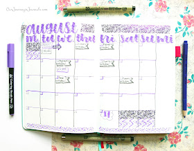 August 2018 bullet journal monthly log