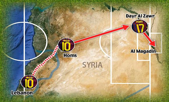 ¿Messi y Barcelona estan enviando mensajes secretos para ayudar a los rebeldes a contrabandear armas en Siria?