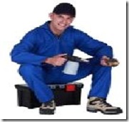 plumber on toolbox