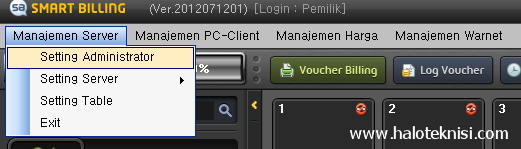 Setting Administrator Pada Smart Billing
