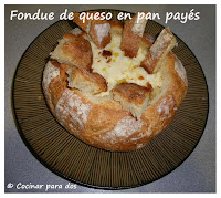 Pan relleno fondue de queso