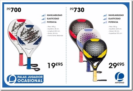 Colección Palas Pádel ARTENGO 2015-16 MODELOS 1