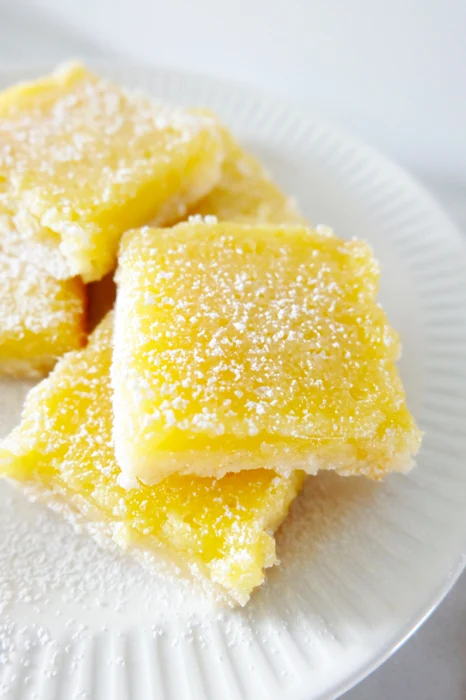 baked lemon bars on plate