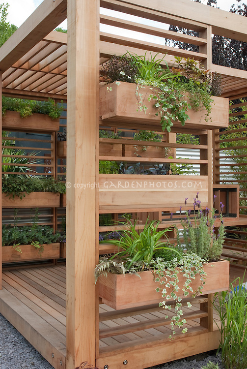 flower pot tower ideas Deck Container Garden Ideas | 503 x 750